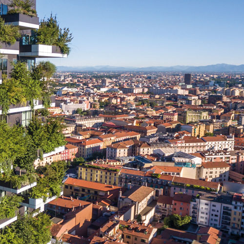 Panorama dal bosco verticale